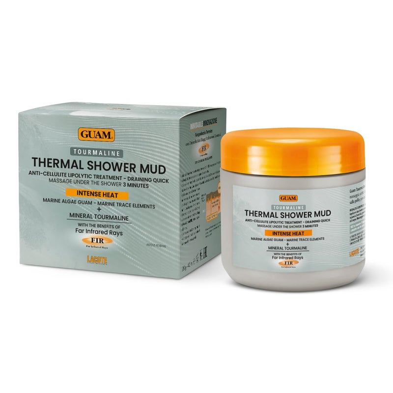 Guam Seaweed & Tourmaline Thermal Mud Anticellulite Remover | 3-minute Shower Body Mask for Cellulite Removal | Hot Infrared FIR Anti Cellulite Treatment for Thighs and Legs, 1.1LB - Image 1