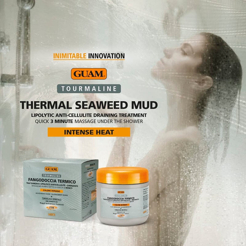 Guam Seaweed & Tourmaline Thermal Mud Anticellulite Remover | 3-minute Shower Body Mask for Cellulite Removal | Hot Infrared FIR Anti Cellulite Treatment for Thighs and Legs, 1.1LB - Image 5
