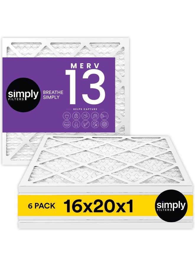 SIMPLY by MervFilters Air Filter MERV 13, MPR 1500 AC Furnace Air Filter, 6 Pack - Image 1