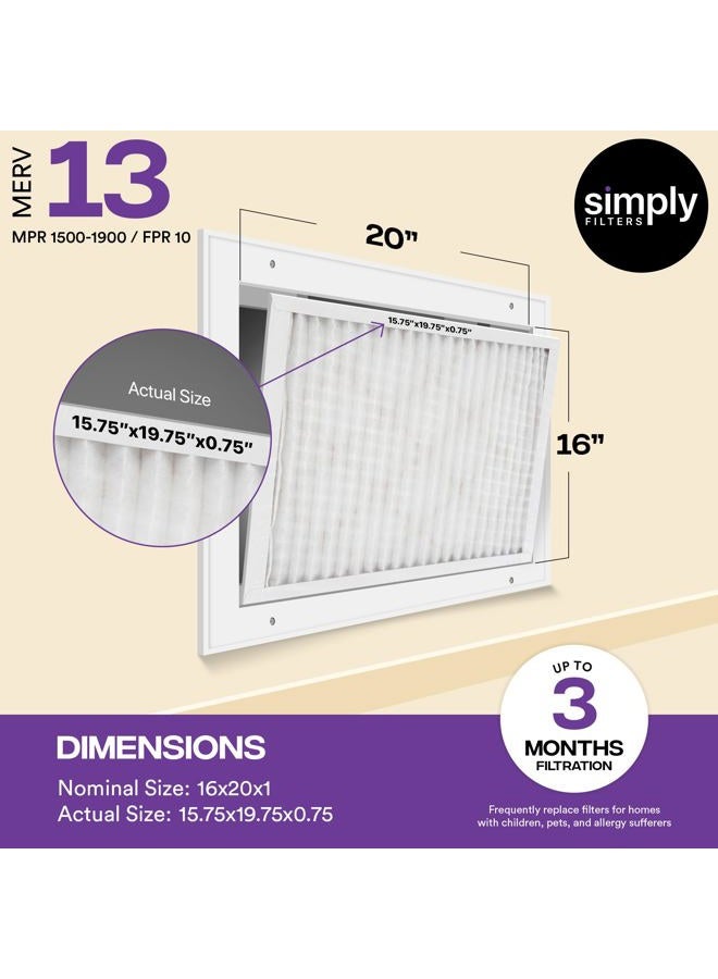 SIMPLY by MervFilters Air Filter MERV 13, MPR 1500 AC Furnace Air Filter, 6 Pack - Image 3