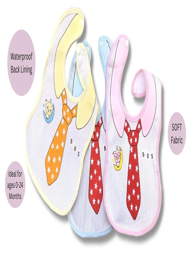 Wavva® Cotton Baby Bibs with Titch Button | Soft Cotton Washable for Babies Feeding Infants and Toddlers | 0-2 Years | Waterproof, Spill Resistant Bibs | Useful Baby Shower Gift (Pack of 3) - Image 4