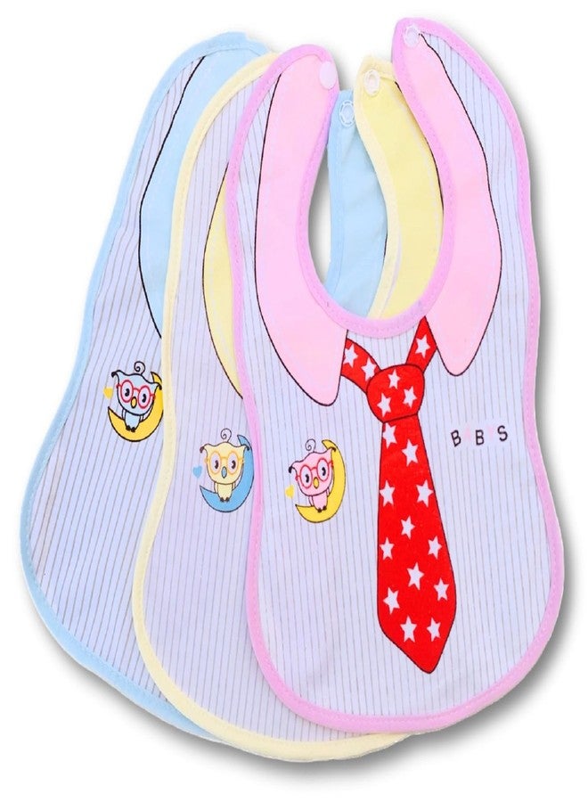 Wavva® Cotton Baby Bibs with Titch Button | Soft Cotton Washable for Babies Feeding Infants and Toddlers | 0-2 Years | Waterproof, Spill Resistant Bibs | Useful Baby Shower Gift (Pack of 3) - Image 1