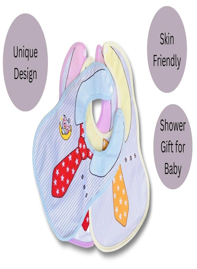 Wavva® Cotton Baby Bibs with Titch Button | Soft Cotton Washable for Babies Feeding Infants and Toddlers | 0-2 Years | Waterproof, Spill Resistant Bibs | Useful Baby Shower Gift (Pack of 3) - Image 3