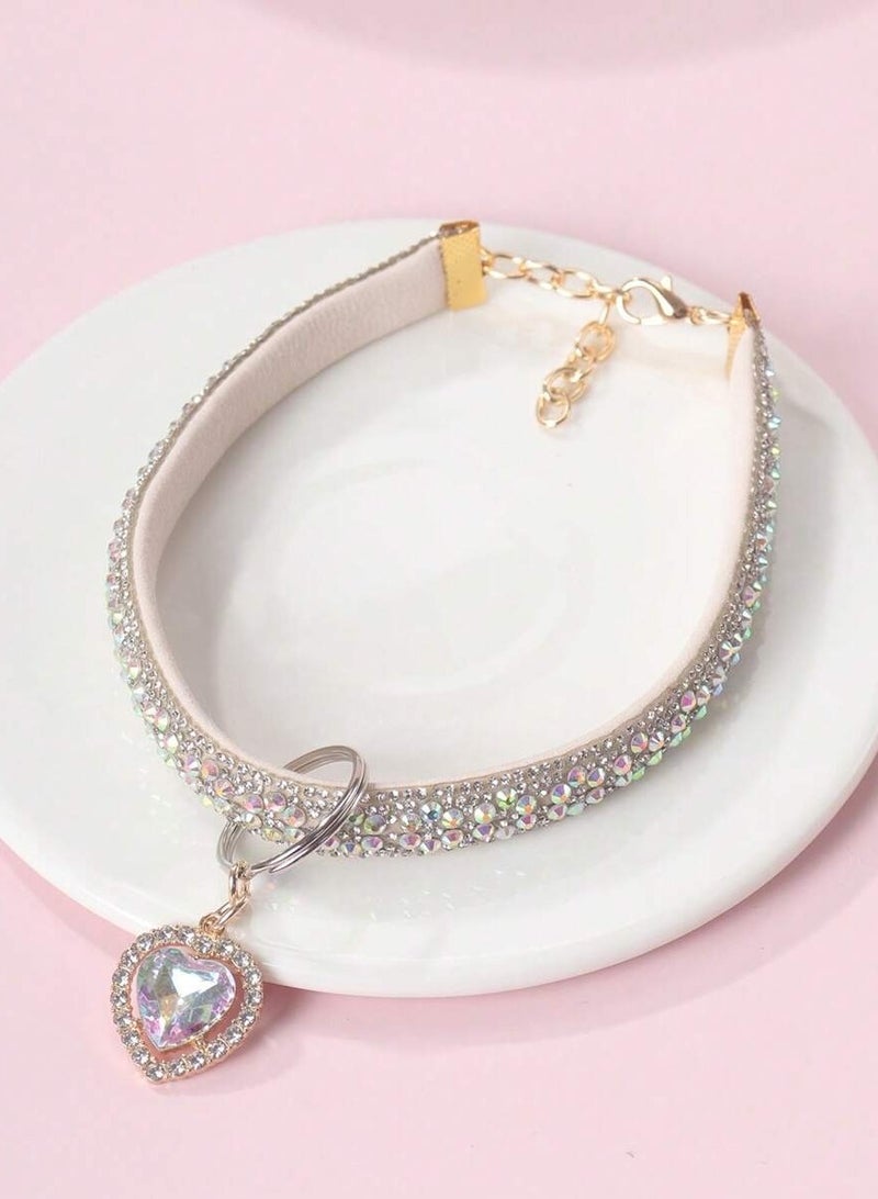 طوق قطة لطيف مع قلادة بشكل قلب. حجم قابل للتعديل مضاد للاختناق، مناسب للقطط والحيوانات الأليفة الصغيرة الأخرى - Image 2