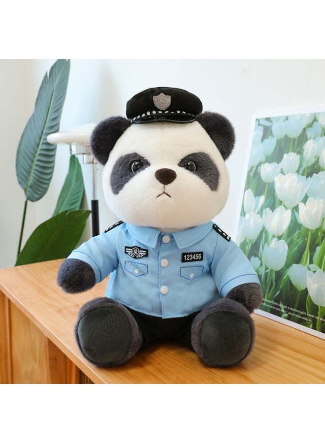 Police Panda Doll Plush Toy Fire Bear Doll Commemorative Event Gift Traffic Police Bear Doll Holiday Gift-Specifications:58cm-Color:Police Bear - Image 1