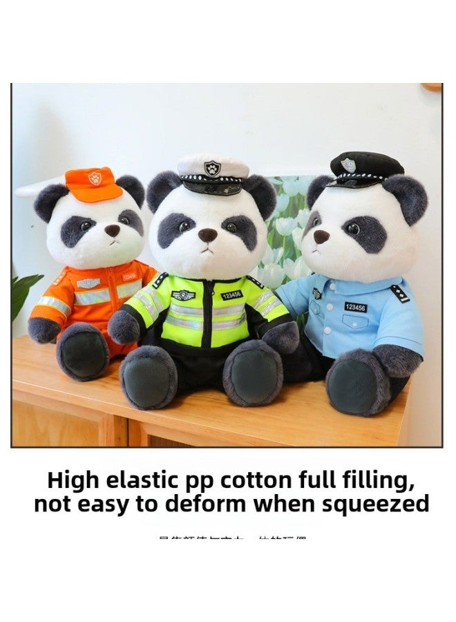 Police Panda Doll Plush Toy Fire Bear Doll Commemorative Event Gift Traffic Police Bear Doll Holiday Gift-Specifications:58cm-Color:Police Bear - Image 5