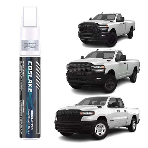 COSLAKE Car Touch Up Paint(Bright White(PW7/GW7)) for Dodge Ram, Car Paint Scratch Repair Kit, Quick & Easy Solution to Repair, 2 in 1 Scratch Remover Pen with 2PCS Disposable Micro Applicators - Image 1
