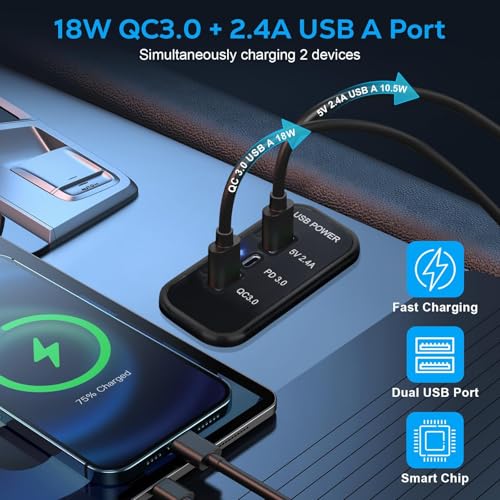 Linkstyle RV USB Outlet Panel 12V24V 3Port Panel Mount Charger 18W USBC PD30 18W USBA QC30 for Car Truck Camper 2PCS - Image 3