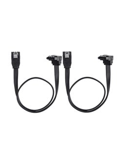 Generic 2-Pack 90 Degree Right Angle SATA III 6.0 Gbps SATA Cable (SATA 3 Cable) Black, 30 CM  - Image 1
