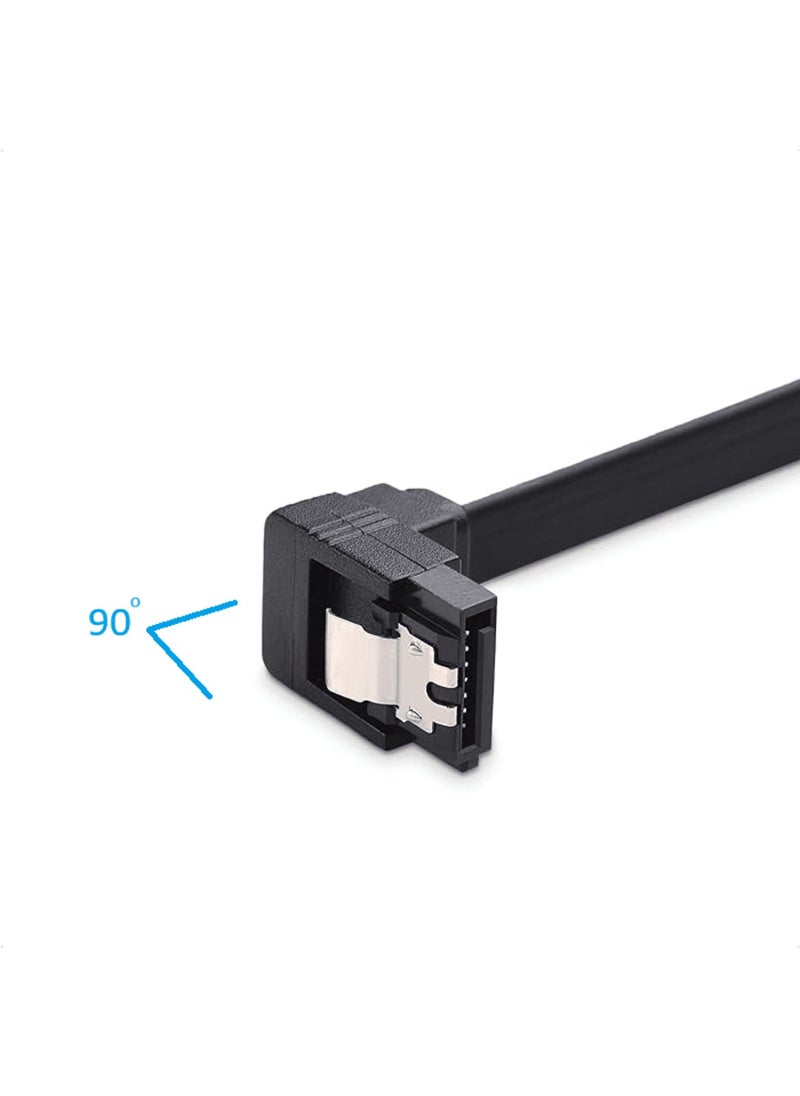 Generic - 2-Pack 90 Degree Right Angle SATA III 6.0 Gbps SATA Cable (SATA 3 Cable) Black, 30 CM - Image 1