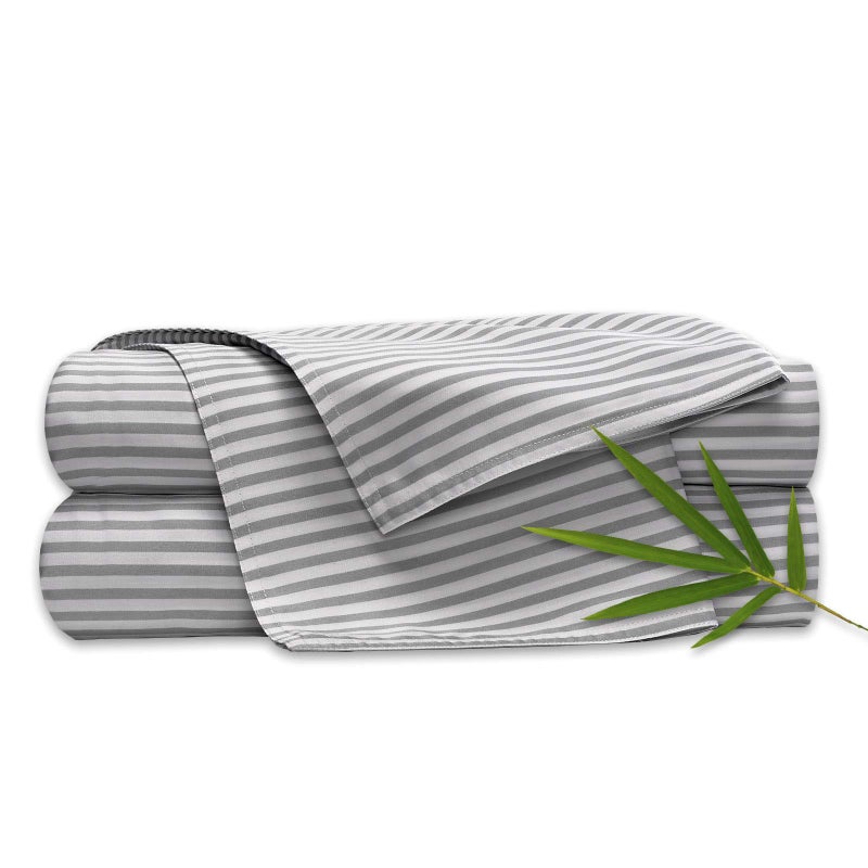 Pure Bamboo California King Sheets by Pure Bamboo Genuine 100 Organic Viscose Derived from Bamboo Bed Sheet Set Soft  Cooling Double Stitching Lifetime Quality Promise California King Stripes 