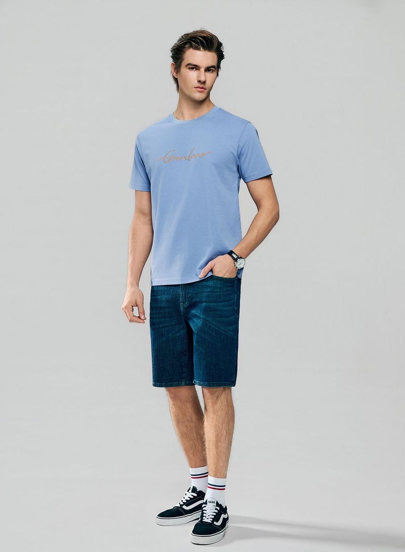 GIORDANO Men’s Slim Fit Cotton Signature Print Tee - Image 2