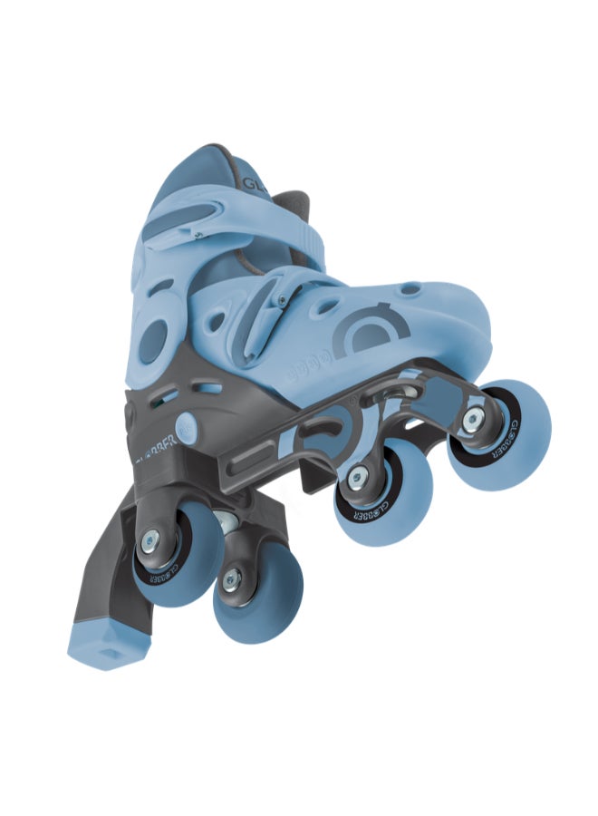 GLOBBER زلاجات تعليمية قابلة للتعديل 2 في 1 للأطفال - زلاجات انلاين تدريب قابلة للتحويل مقاس 30-33 - أزرق رمادي - Image 3