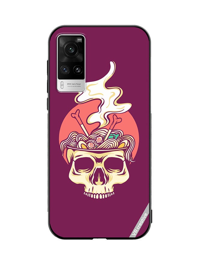 VR CREATIVE Protective Case Cover For Vivo X60 Pro Ramen Skull Design Multicolour - Image 1