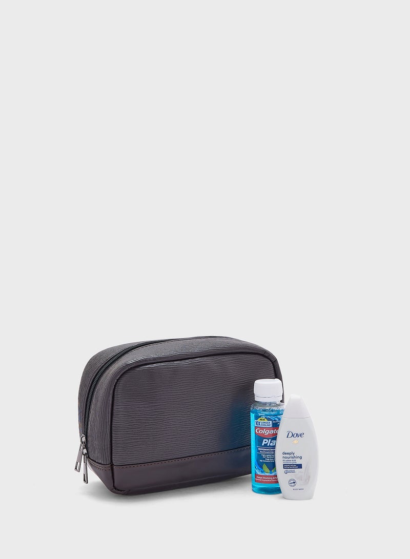Robert Wood Textured Wash Bag  - Image 1