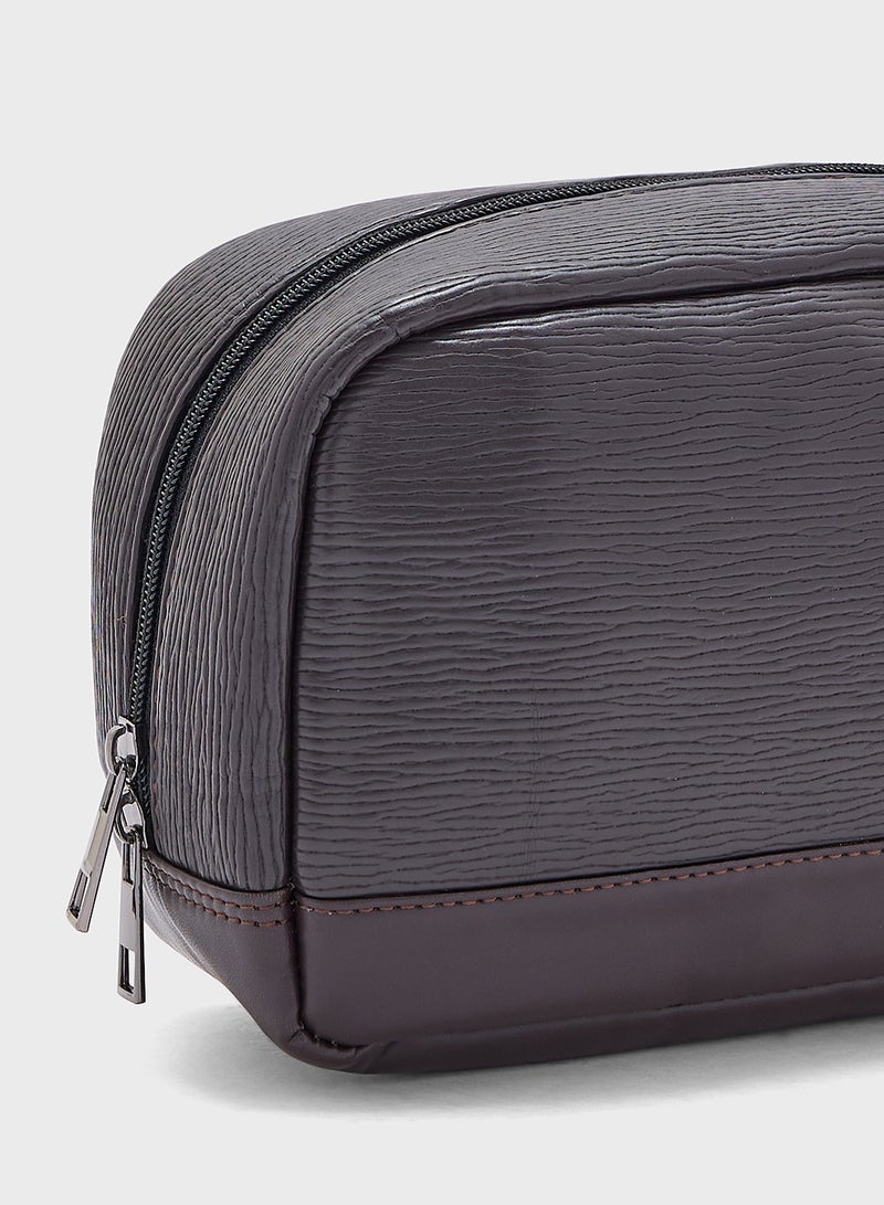 Robert Wood Textured Wash Bag  - Image 5