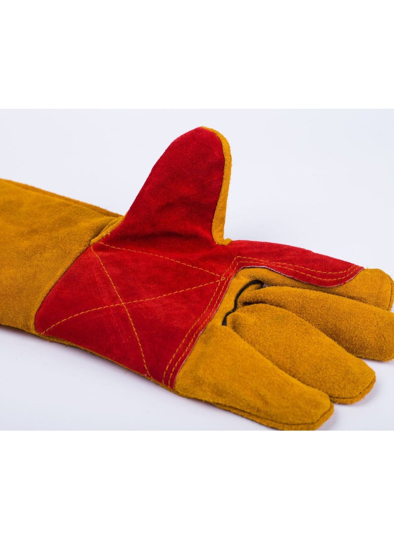 Generic Animal Handling Glove Anti Scratch Protective Gloves, Anti-burn Heat Insulation Welding Gloves， for Training Dogs Cat Bird Snake Parrot Lizard Wild Animals Reptiles Bite Resistant Gloves 60CM  - Image 1