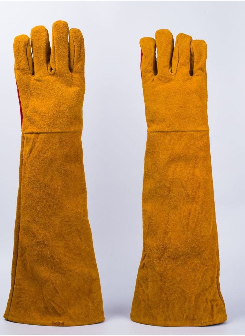 Generic Animal Handling Glove Anti Scratch Protective Gloves, Anti-burn Heat Insulation Welding Gloves， for Training Dogs Cat Bird Snake Parrot Lizard Wild Animals Reptiles Bite Resistant Gloves 60CM  - Image 3