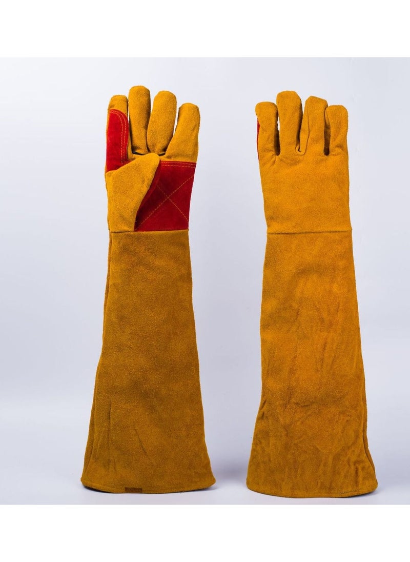 Generic Animal Handling Glove Anti Scratch Protective Gloves, Anti-burn Heat Insulation Welding Gloves， for Training Dogs Cat Bird Snake Parrot Lizard Wild Animals Reptiles Bite Resistant Gloves 60CM  - Image 2