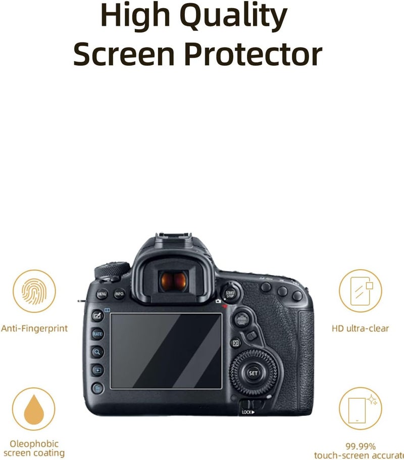 WUNIAK Screen Protector for Canon 5D3/5D4, HD Protective Film 4h Hardness Screen Protector,Easy Installation,Anti-Scratch,HD Quality,(3 Pack) - Image 2