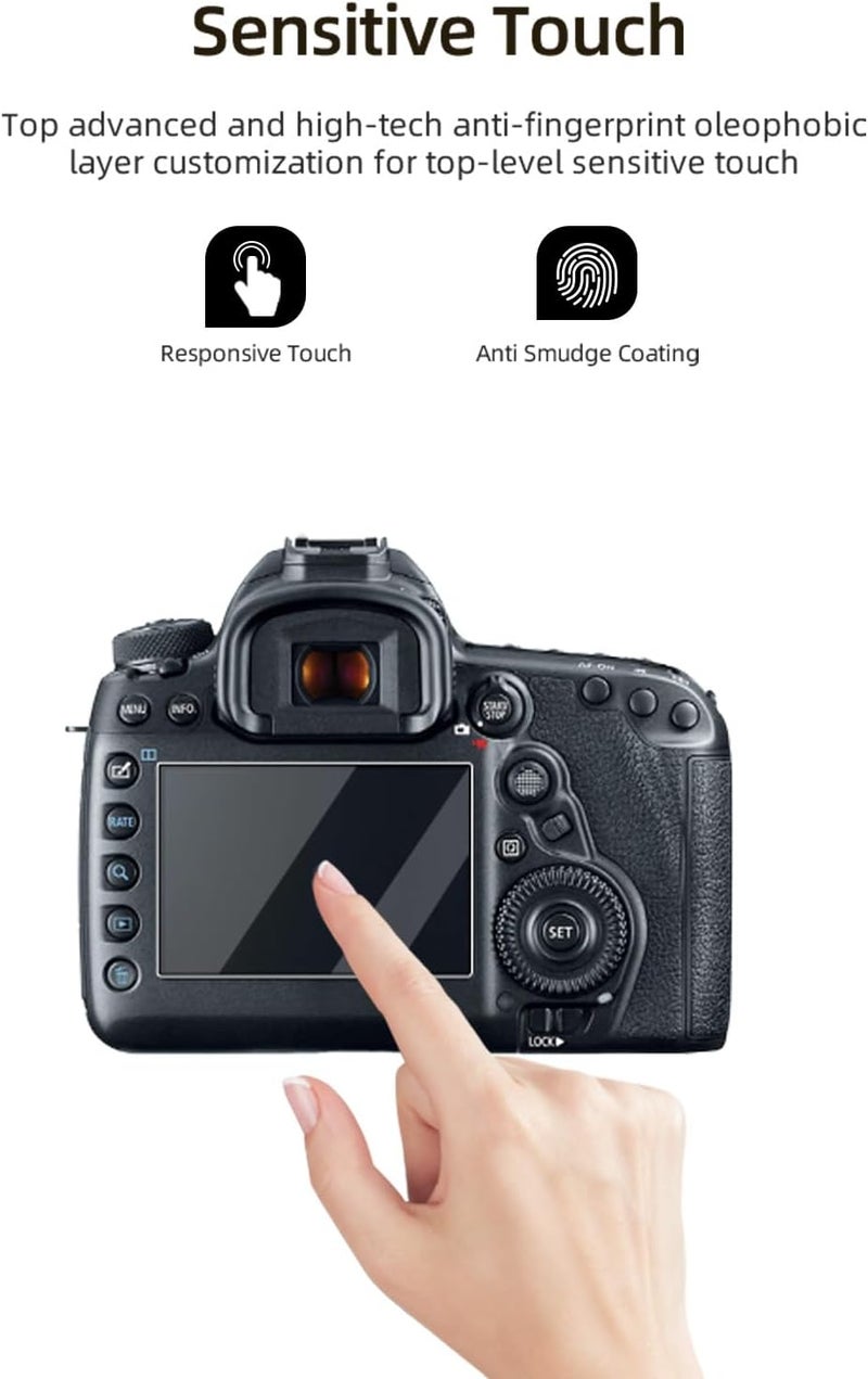 WUNIAK Screen Protector for Canon 5D3/5D4, HD Protective Film 4h Hardness Screen Protector,Easy Installation,Anti-Scratch,HD Quality,(3 Pack) - Image 5