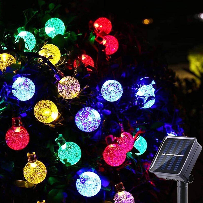 Solar String Lights Outdoor 100 Led 40 Feet MultiColor Crystal Globe Lights with 8 Lighting Modes Waterproof Solar Powered Patio Lights for Garden Yard Porch Wedding Party Decoration
