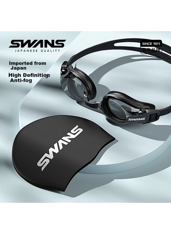 Speed Vision Swans Men's Swimwear Set With Swim Trunks, Swim Cap, Goggles, And Swim Bag Professional Five-point Swim Trunks Men's Set Swimming L - Image 4