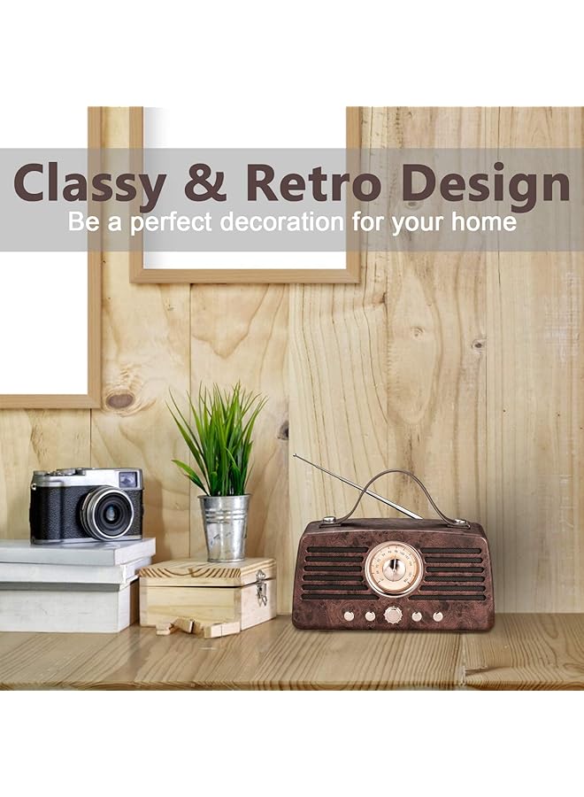 erorex Retro Bluetooth Speakers Portable Wireless Speaker Bluetooth 4.2 With Radio Fm Audio Home Outdoor Stereo Speaker With Powerful Sound And Subwoofer  - Image 5