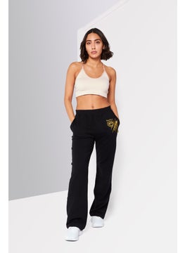 Plein Sport Women Sportswear Fit Brand Logo Training Sweatpants, Black  - Image 2