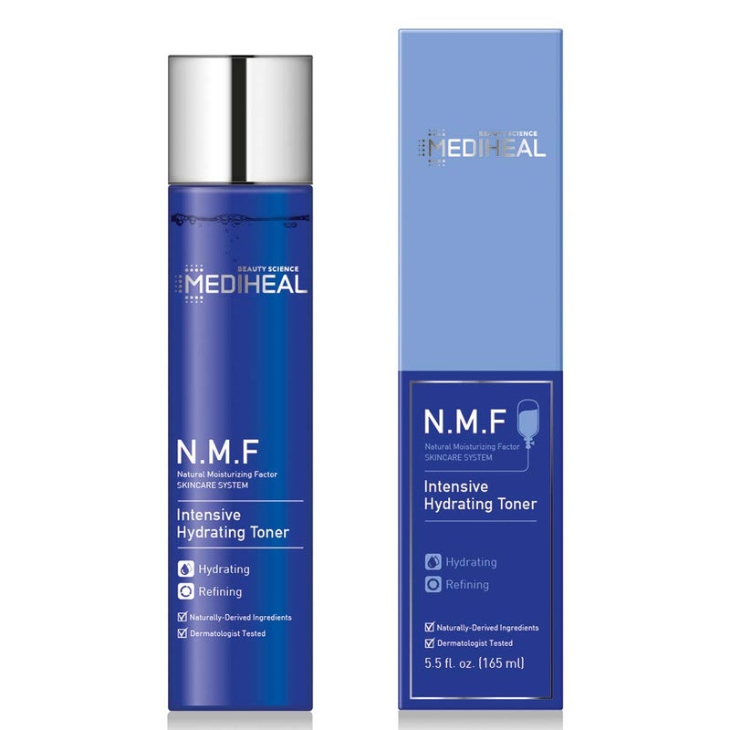 MEDIHEAL تونر مرطب مكثف NMF من MEDIHEAL العلامة التجارية الكورية رقم 1 55 أونصة سائلة 165 مل تونر مرطب ومهدئ فائق للبشرة الجافة والخشنة