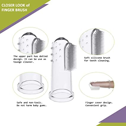 AAFOS Baby Silicone Finger ToothBrush with case for Easy Cleaning, Massaging, and Soothing Gums, Oral Hygiene - Image 4
