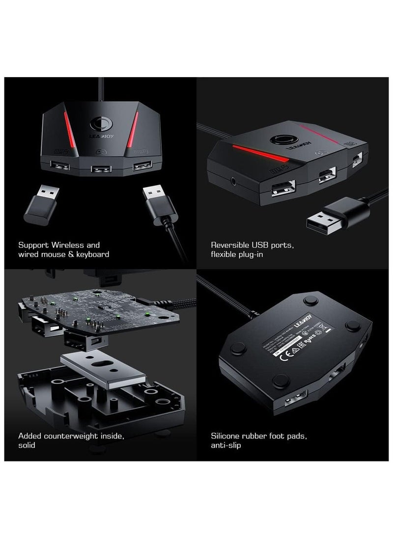 LEADJOY - محول لوحة المفاتيح والفأرة GameSir VX2 AimBox لجهاز Xbox One، Xbox Series X/S، نينتندو سويتش، PS4، وحدات التحكم في الألعاب لـ FPS، TPS و RTS، مع صوت 3.5 مم (غير متوافق مع PS5/PS5 Slim) - Image 1