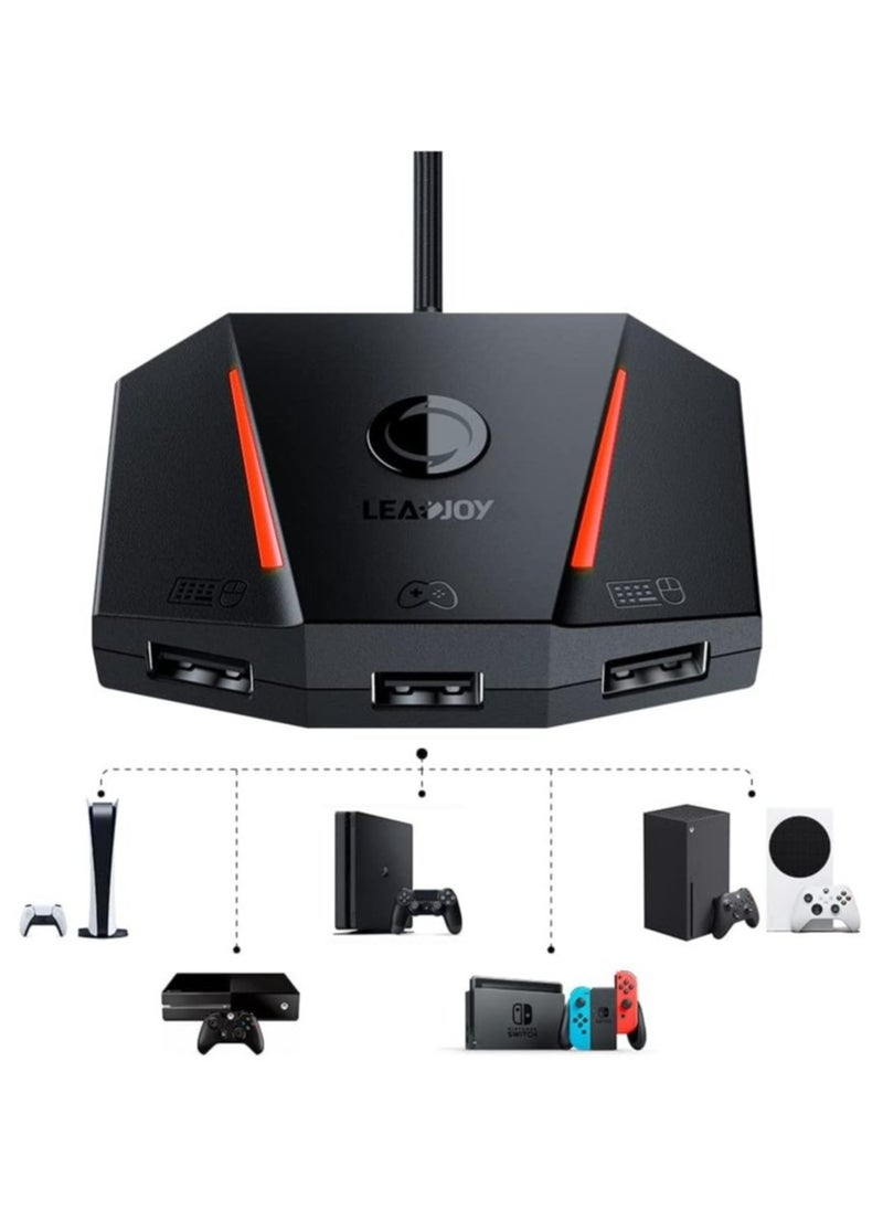 LEADJOY - محول لوحة المفاتيح والفأرة GameSir VX2 AimBox لجهاز Xbox One، Xbox Series X/S، نينتندو سويتش، PS4، وحدات التحكم في الألعاب لـ FPS، TPS و RTS، مع صوت 3.5 مم (غير متوافق مع PS5/PS5 Slim) - Image 1