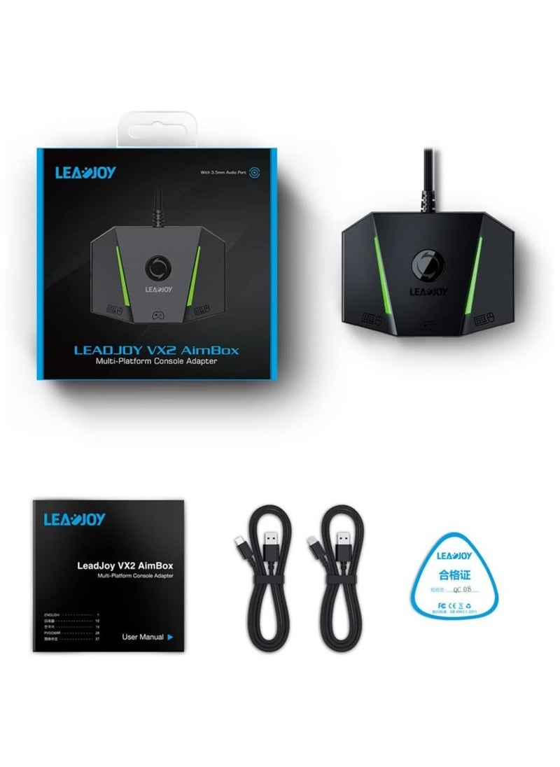 LEADJOY - محول لوحة المفاتيح والفأرة GameSir VX2 AimBox لجهاز Xbox One، Xbox Series X/S، نينتندو سويتش، PS4، وحدات التحكم في الألعاب لـ FPS، TPS و RTS، مع صوت 3.5 مم (غير متوافق مع PS5/PS5 Slim) - Image 1