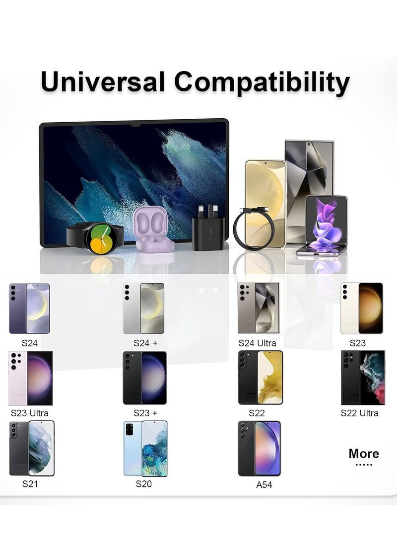 MUNTAQI Fast USB-C Charger Plug and Cable for Samsung Galaxy S24/S23/S22/S21 Series – Android Charge - Image 3