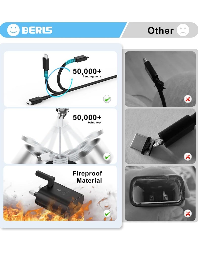 MUNTAQI Fast USB-C Charger Plug and Cable for Samsung Galaxy S24/S23/S22/S21 Series – Android Charge - Image 4