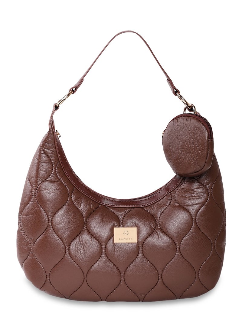 CAPRESE Caprese Briar Abstract Brown Faux Leather Medium Hobo Handbag  - Image 1