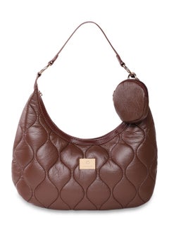 CAPRESE Caprese Briar Abstract Brown Faux Leather Medium Hobo Handbag  - Image 1