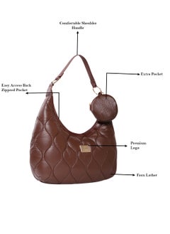 CAPRESE Caprese Briar Abstract Brown Faux Leather Medium Hobo Handbag  - Image 3
