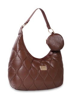 CAPRESE Caprese Briar Abstract Brown Faux Leather Medium Hobo Handbag  - Image 4