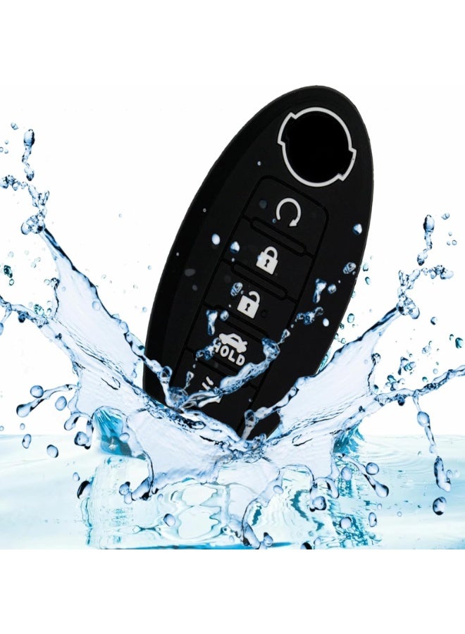 NOSKIN 2 Pack Silicone Key Fob Cover fit for Nissan Altima Maxima Kicks Murano Pathfinder Armada Patrol, 5-Button Smart Key Protection Case, Black with Red and White Accents - Image 5