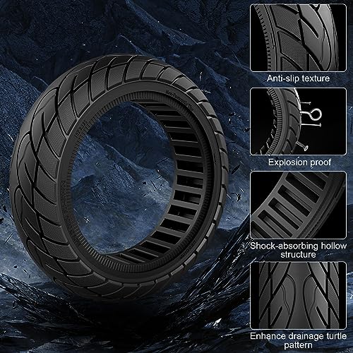 Cooryda 10x2.125 Scooter Tire, 10 inch Solid Rubber Tires Tubeless Front or Rear Replacement 10x2.125 Solid Electric Scooter Tire for Gotrax G4 Xr V2 Ninebot F25 F65 Hiboy S2 Pro 2pc Black - Image 3