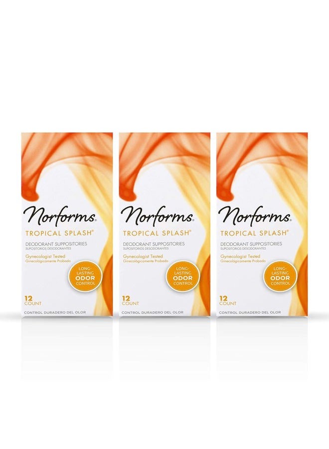 Norforms Suppositories Tropical Splash 12 Count (Pack of 3) - Image 1