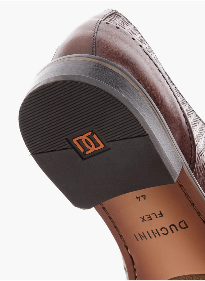 DUCHINI Men's Textured Derby Shoes with Lace-Up Closure  - Image 5
