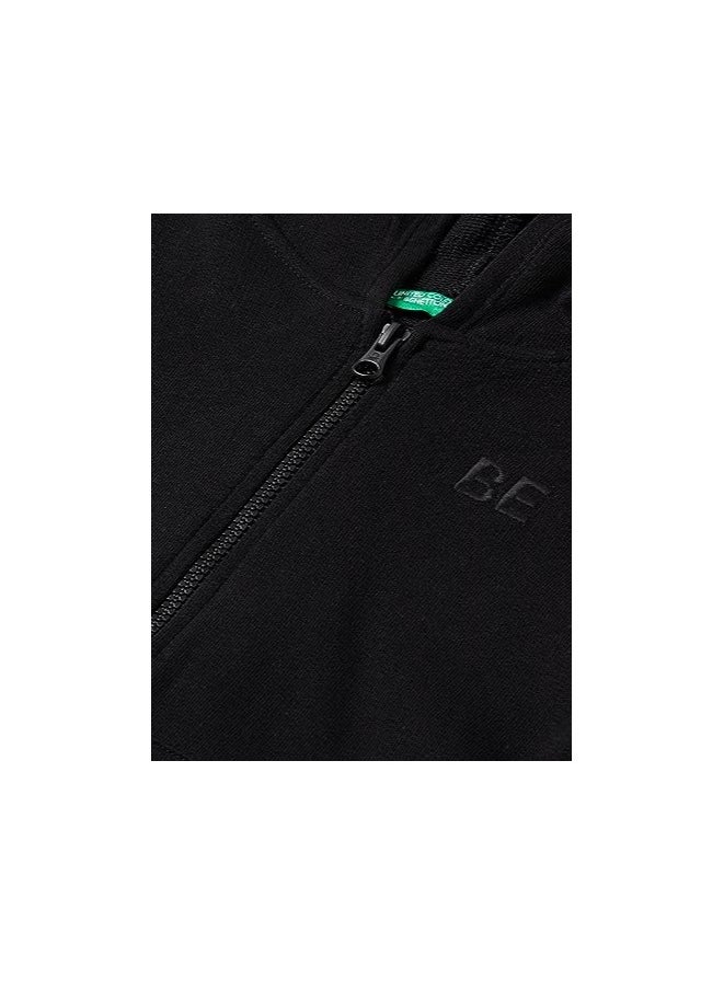 UNITED COLORS OF BENETTON Zip-Up Sweatshirt With "Be" Embroidery  - Image 3
