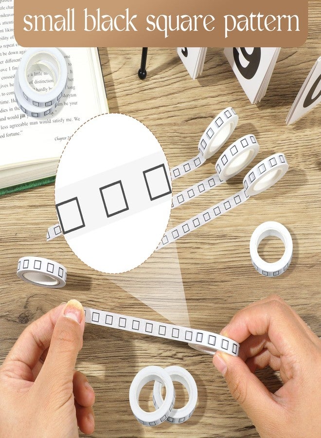 Pineraap 10 Rolls Checkbox Washi Tapes 8MM Thin Decorative Masking Tape Self Adhesive Craft Tape for Home School Office DIY Gift Wrapping Photo Frame Scrapbook Bullet Journal Planner,10 Meters - Image 4