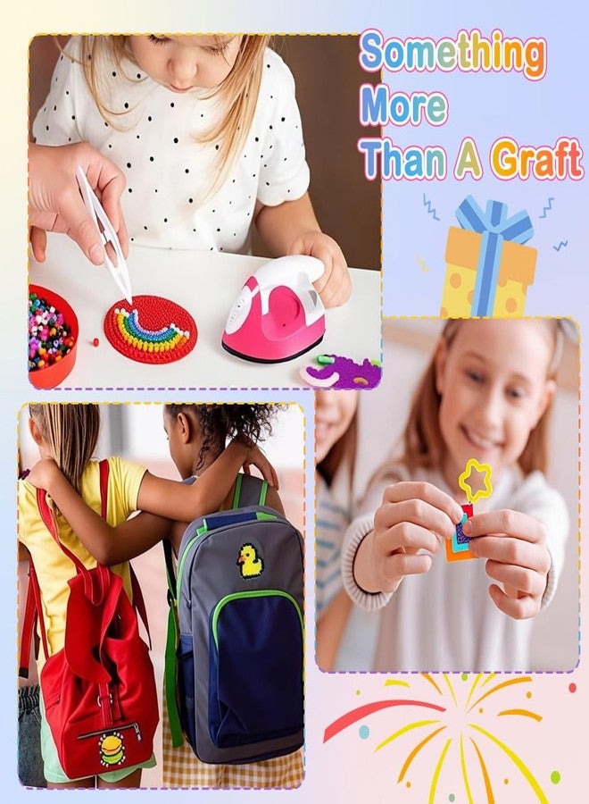PATPAT® 4300pcs 5mm Fuse Beads Kit, DIY Craft Kits 24 Colors Iron-On Melty Perler Beads Set with Pegboards, Ironing Paper & Chain Accessories Art Decorations for Room Unique Handcrafted Gifts - Image 4