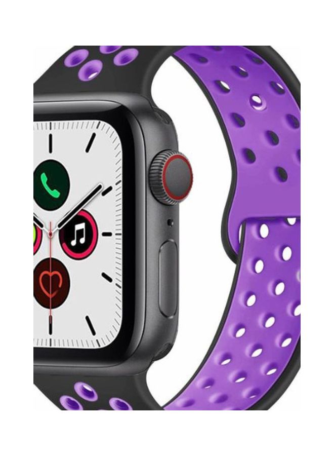 HuHa Replacement Watchband For Apple Watch Series 6/SE/5/4 40mm - 3/2/1 38mm Purple/Black - Image 2