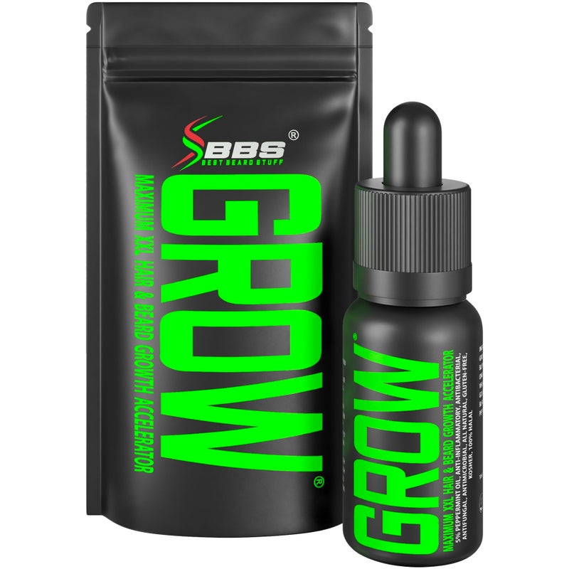 BBS BEST BEARD STUFF GROW Maximum XXL Hair  Beard Growth Oil For Men  Beard Growth Serum That Fills Patches  Fix Thinning GUARANTEED  Facial Hair  Scalp Treatment  Thickening Conditioner  Enhancer  Made in the USA