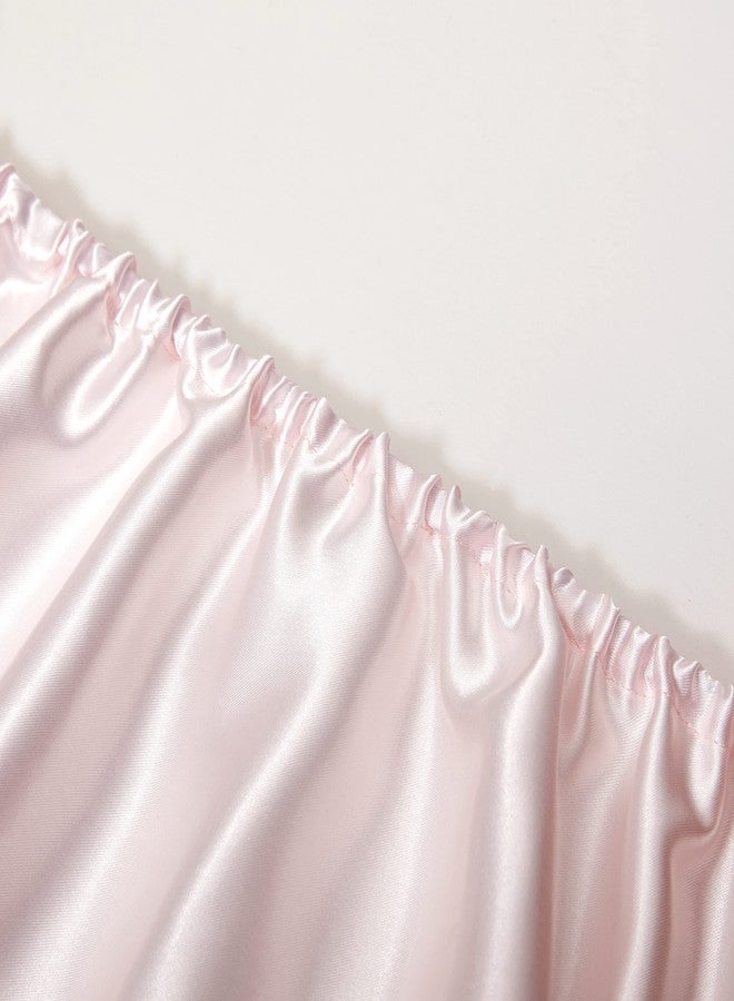 Counfeisly 3 Pieces Satin Sheets Set, Twin Size Luxury Silky Soft Satin Bed Sheets with 1 Deep Pocket Fitted Sheet, 1 Flat Sheet, 1 Pillowcase, Blush Pink - Image 4